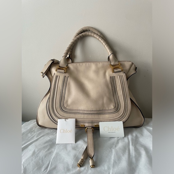 Chloe Marcie Large Double Carry Satchel Bag - Picture 1 of 16